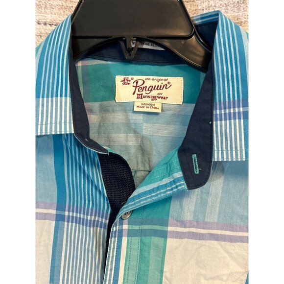 Original Penguin Mens Plaid Button-Down Shirt Size M - Picture 2 of 3